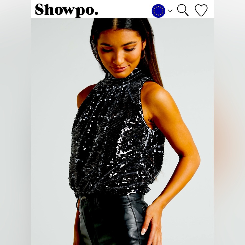 Black Sequin Women's Top Size 10